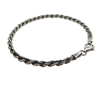 3,5mm Bjørn Borg - Cordel kæde i Let Oxyderet Sterlingsølv Armbånd & Halskæde 22cm from San - Links of Joy