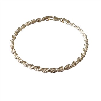 4mm Bjørn Borg - Cordel kæde i Blank Sterlingsølv Armbånd & Halskæde 23cm from San - Links of Joy