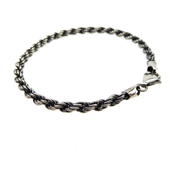 4mm Bjørn Borg - Cordel kæde i Let Oxyderet Sterlingsølv Armbånd & Halskæde 19cm from San - Links of Joy