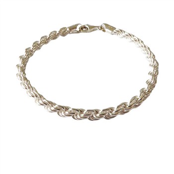 5mm Bjørn Borg - Cordel kæde i Blank Sterlingsølv Armbånd & Halskæde 23cm from San - Links of Joy