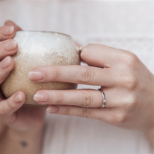 14KT HV.D.RING BRILL.1X0,07CT WPI from Aagaard