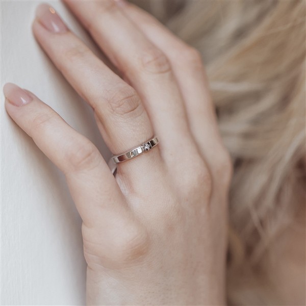 14KT HV.D.RING BRILL.1X0,03CT WPI from Aagaard