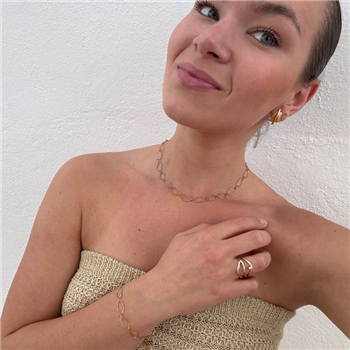 Ankelkæde i stål, belagt med 14 K guld - 22 cm + 4 cm i forlænger from Blicher Fuglsang