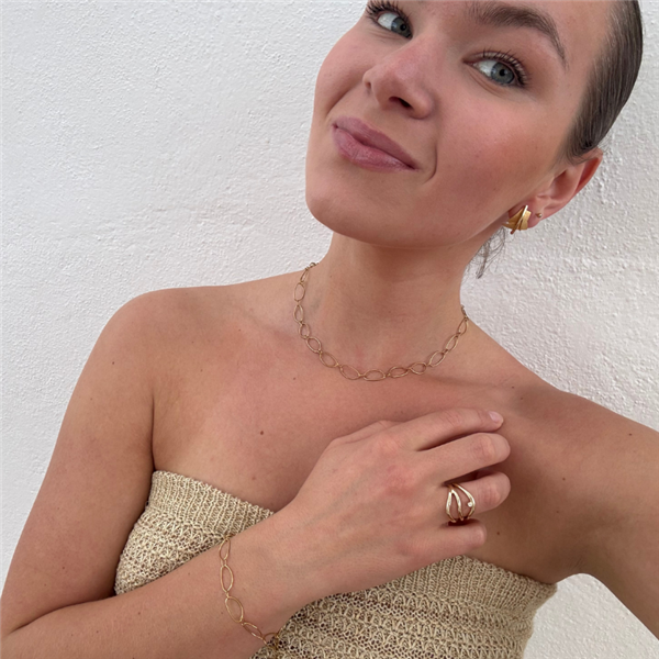 Ankelkæde i stål, belagt med 14 K guld - 22 cm + 4 cm i forlænger from Blicher Fuglsang