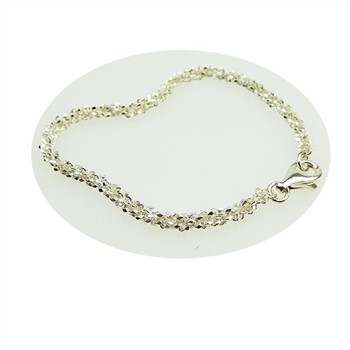 Armbånd & halskæde - Blank/925 DiamondCut 3,8mm i diameter 18cm from San - Links of Joy