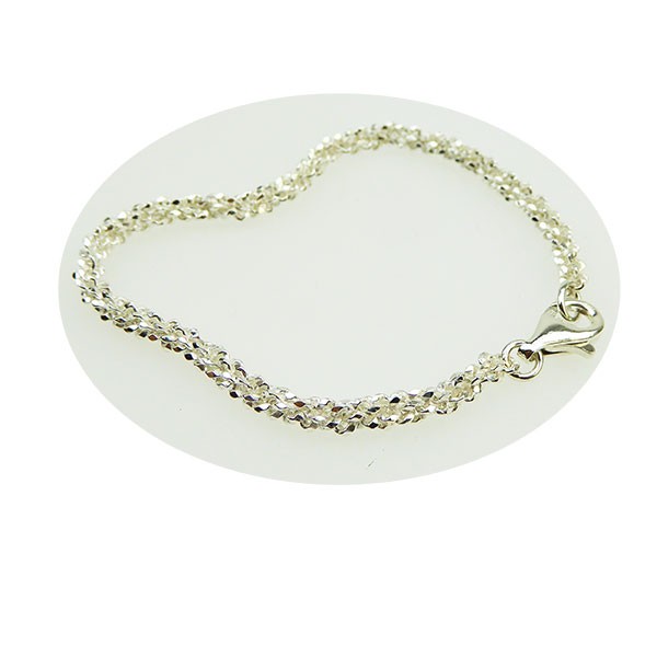 Armbånd & halskæde - Blank/925 DiamondCut 3,8mm i diameter 17cm from San - Links of Joy