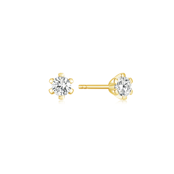 Silver-plated stud earrings with a round clear stone in the center, elegant and classic design from Støvring Design.