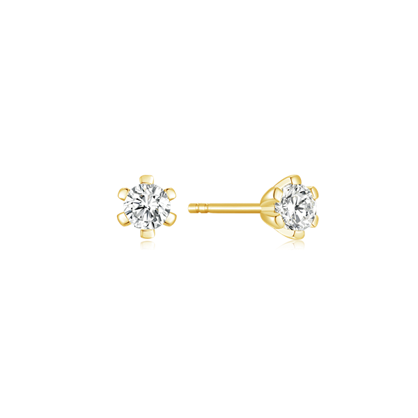 Silver-plated stud earrings with a round clear stone in the center, elegant and classic design from Støvring Design.