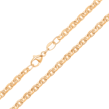 Gold-Plated Anchor Facet Silver Necklace, 2,5 mm and 60 cm long