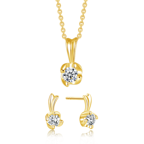 Sølvforgyldt smykkesæt from Støvring Design