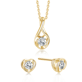 Sølvforgyldt smykkesæt from Støvring Design