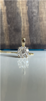 Vedhæng 14 karat rød guld BLOOM med brillanter med sølv forgyldt kæde from L&G