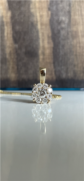 Vedhæng 14 karat rød guld BLOOM med brillanter med sølv forgyldt kæde from L&G