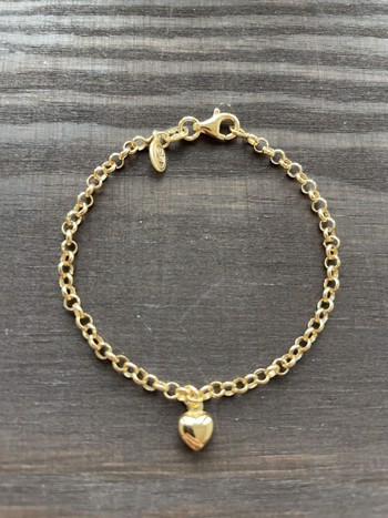 Bracelet silver gilded children with heart