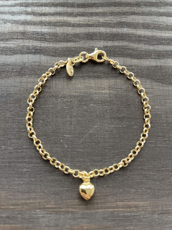 Bracelet silver gilded children with heart