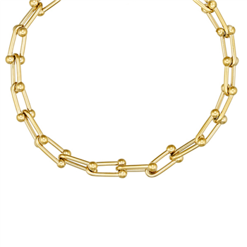Halskæde i stål, belagt med 14 K guld Chunky from Blicher Fuglsang