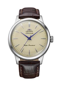 Orient Bambino 36mm automatic watch in ivory with leather strap