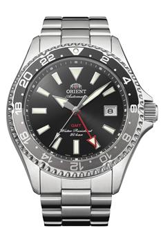 Orient Mako GMT watch in steel with black dial