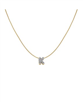 Rosefield Pave Letter K Necklace JNMKG-J1083 from Rosefield
