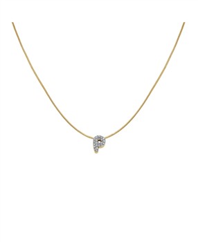 Rosefield Pave Letter P Necklace JNMPG-J1088 from Rosefield