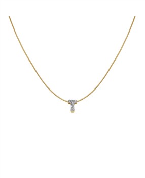 Rosefield Pave Letter T Necklace JNMTG-J1092 from Rosefield