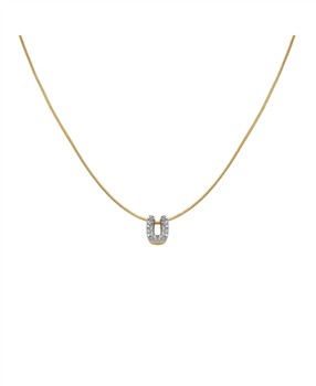 Rosefield Pave Letter U Necklace JNMUG-J1093 from Rosefield