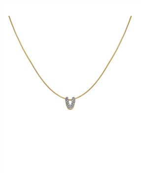 Rosefield Pave Letter V Necklace JNMVG-J1094 from Rosefield