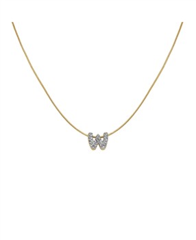 Rosefield Pave Letter W Necklace JNMWG-J1095 from Rosefield
