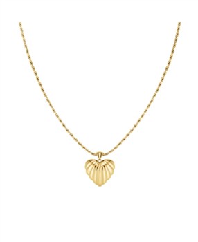 Rosefield Ridged Heart Necklace JNHPG-J1007 from Rosefield