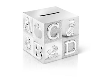 Sparebøsse Cube  sølvfarvet from Noa Kids