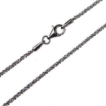 Armbånd & halskæde - Rhodium/925-DiamondCut=1,8mm diameter 45cm from San - Links of Joy