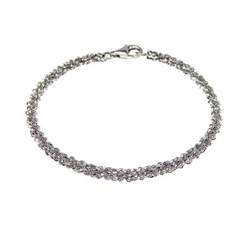 Armbånd & halskæde - Rhodium/925- DiamondCut=3,8mm diameter 23cm from San - Links of Joy
