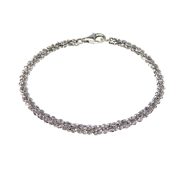 Armbånd & halskæde - Rhodium/925- DiamondCut=3,8mm diameter 22cm from San - Links of Joy