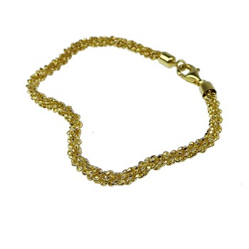 Armbånd & halskæde - Goldplated/925-DiamondCut=3,8mm diameter 23cm from San - Links of Joy