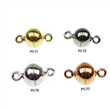 Magnetlås - 10mm - Sterlingsølv/925 - glat M171-Forgyldt from San - Links of Joy