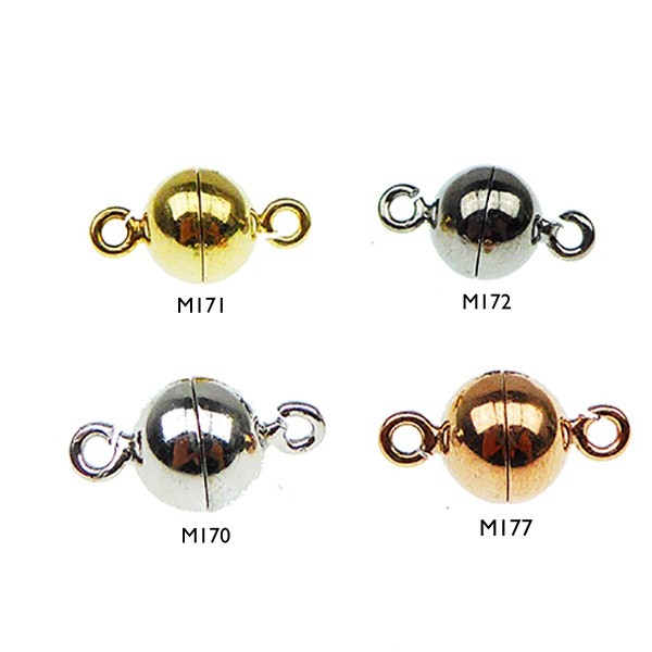 Magnetlås - 10mm - Sterlingsølv/925 - glat M170-Rhodineret from San - Links of Joy