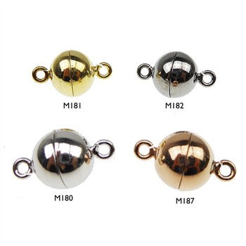 Magnetlås - 12mm - Sterlingsølv/925 - glat M181-Forgyldt from San - Links of Joy