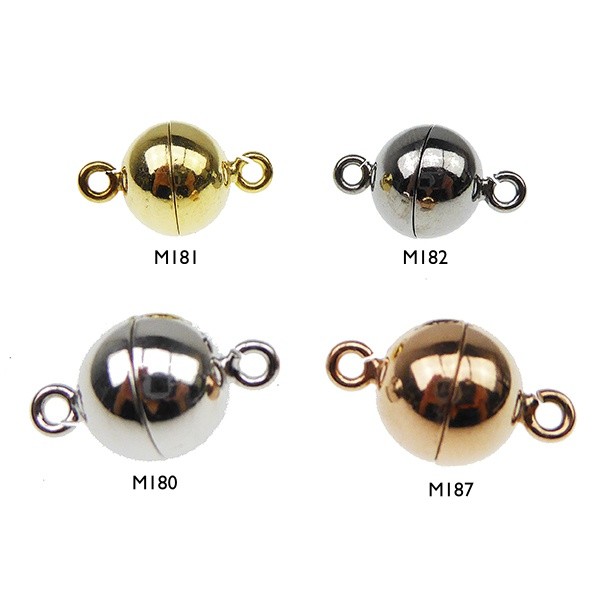 Magnetlås - 12mm - Sterlingsølv/925 - glat M181-Forgyldt from San - Links of Joy