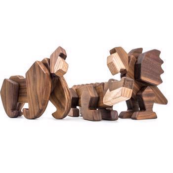 Fablewood wooden figure composed with magnets - Wooden set package - Gorilla, Crocodile and Parrot