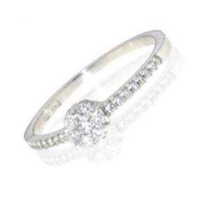 Italian 18 carat white gold ring with a total of 0.25 carat diamonds