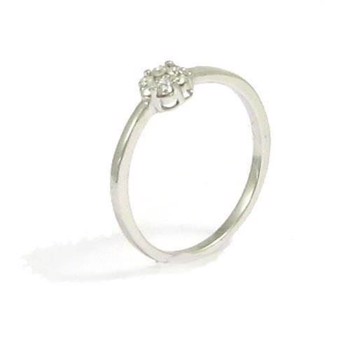 Italian 18 carat white gold ring with a total of 0.18 carat diamonds