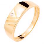 Mens ring in 9 ct gold with 0,005 ct diamond