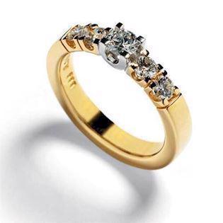 14 carat eternity ring in 4,2 mm w/ 0,57 ct diamonds - both in white and yellow gold