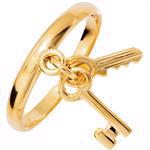 9 ct gold toe ring with dangling keys
