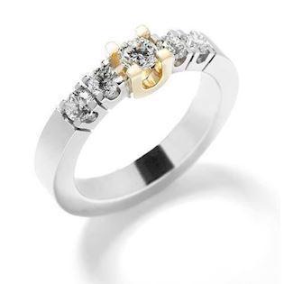 14 carat eternity ring in 4,2 mm w/ 0,42 ct diamonds - both in white and yellow gold