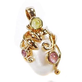 San - Link of joy 925 sterling silver pendant with white pearl