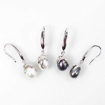 San - Link of joy 925 sterling silver earrings rhodium plated , model 114-E