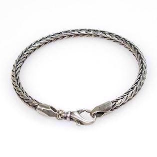 San - Link of joy 4 mm fox chain in sterling silver, bracelet 18 cm silver Bracelet shiny, 18 cm