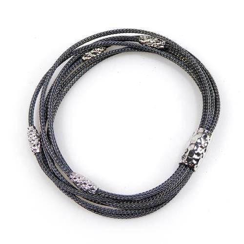 San - Link of joy 925 sterling silver bracelet lightly oxidized, model 78305