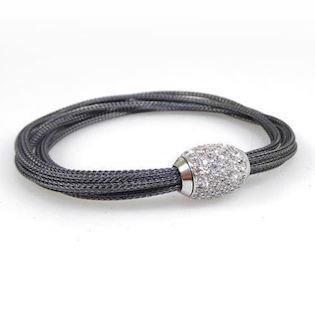 San - Link of joy 925 sterling silver Bracelet oxidized chains, model 87403a